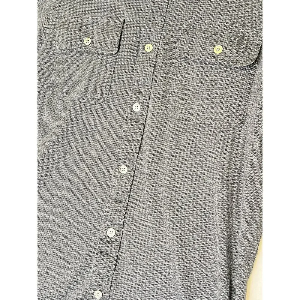 Banana Republic Knit Button Up Shirt Mens Large Gray Standard Fit Sz M